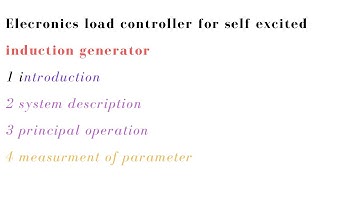 Electronics load controller for self excited induction generator