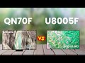 Samsung QN70F vs Samsung U8005F Comparison (2025) | Mini-LED vs Crystal UHD – Which TV Is Better?