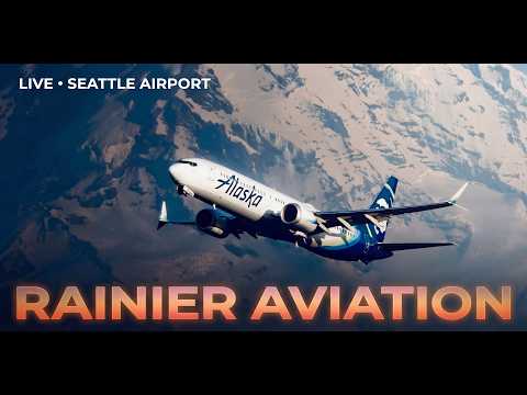🔴 LIVE Plane Spotting at Seattle Sea-Tac Airport (SEA) | 4K + ATC | Mount Rainier