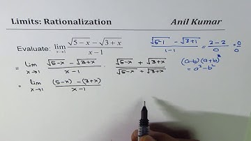 Limits by Rationalization of Numerator sq rt(5 - x) - sq rt (3 + x)/(x - 1)