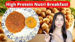 High Protein Soya Chunks Nutri Dosa Recipe with Peanut Chutney | Healthy Breakfast Recipe