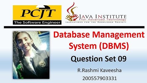 Java Institute || Database Management System(DBMS) || Question Set 09