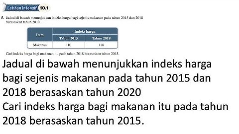 Latihan Intensif 10.1 No 5 | Bab 10 Nombor Indeks | 10.1 Nombor Indeks | Add Maths Form 4