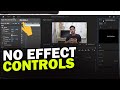 No Effect Controls in Premiere Pro - Panel Missing in Premiere pro