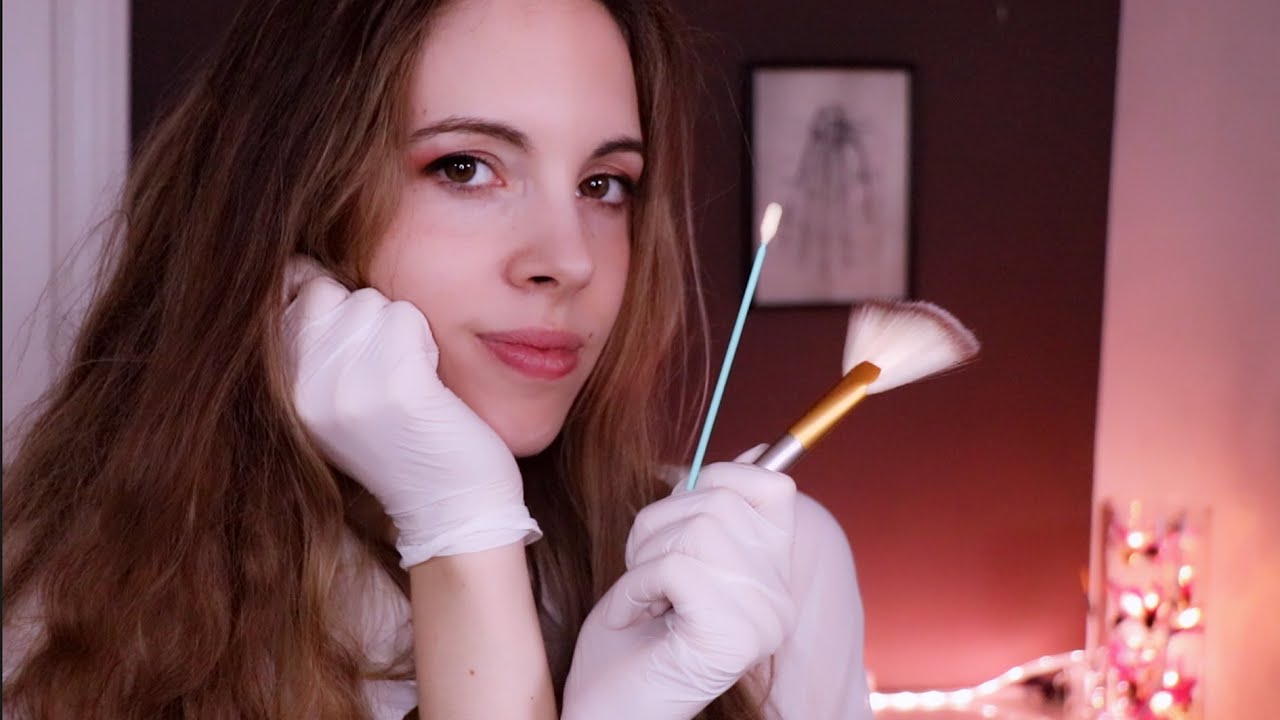 ASMR Sleep Doctor Ear Cleaning, Face Brushing, Tweezing, Touching