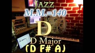 D Major D F A Jazz MM140 One Chord Backing Track