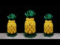 Make Beautiful Pineapple using Plastic Bottle and Bottle Caps ! | Celengan Nanas Botol Plastik !