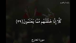 وليد ابراهيـم سورة المعارج.  فَمَالِ ٱلَّذِينَ كَفَرُوا۟ قِبَلَكَ مُهْطِعِينَ