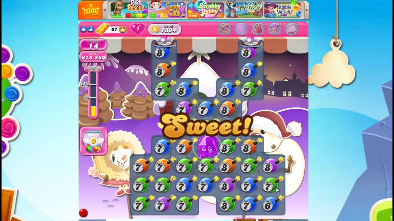 Candy Crush Saga Facebook Level 1394 HD YouTube