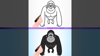 #ChuChuTV #Shorts - How to draw a gorilla step by step - Surprise Eggs Learning Videos