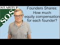 Founder Shares: How much equity compensation for each founder; ideas on how to split equity