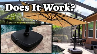 Reviewed: EAST OAK Patio Umbrella Base with Heavy Duty with Liftable Wheels