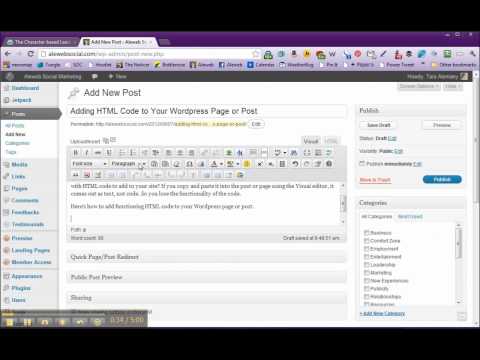 How to add functioning HTML code to a Wordpress page or post