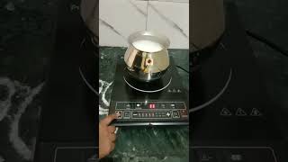 Induction stove milk boiling video