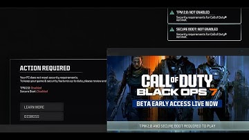 Fix Black Ops 7 Error TPM 2.0 Disabled Secure Boot Disabled TPM 2.0 And Secure Boot Required To Play
