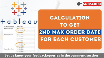 How to get second highest order dates of each customer in Tableau?