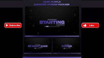 Dark Purple Animated Stream Package | Stream Overlay Pack | Twitch, OBS, Streamlabs