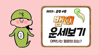2022년(임인년) 대박나는 띠별 음력 4월 운세_뱀띠(22, 34, 46, 58, 70세)_소름돋는 인천 …