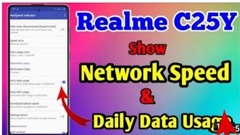 Realme C25 y me net speed or daily usage data shows kaise kare