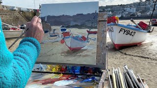 St Ives Seascape Demonstration | Boats & Beach | Plein Air