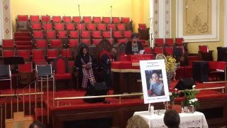 Reading of Obituary by Miraflor Metropoulos