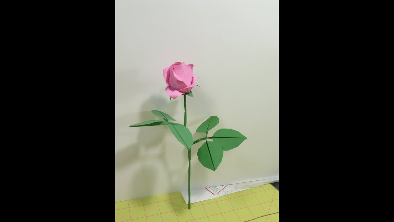 how to make simple money origami rose with a stem