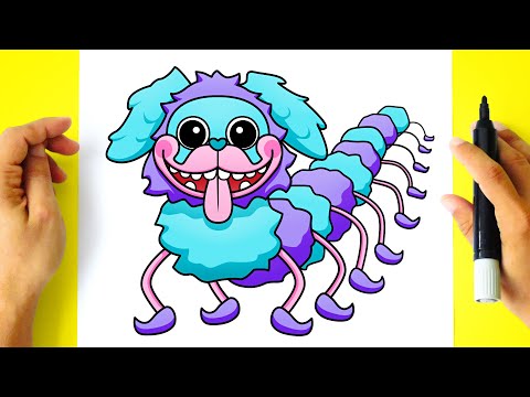 How to DRAW PJ PUG-A-PILLAR - Poppy Playtime Chapter 2 