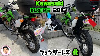 【KLX 125】ヤフオクで買ったKLX125 フェンダーレス化 & ホーン交換  ケツが、シュッと！！
