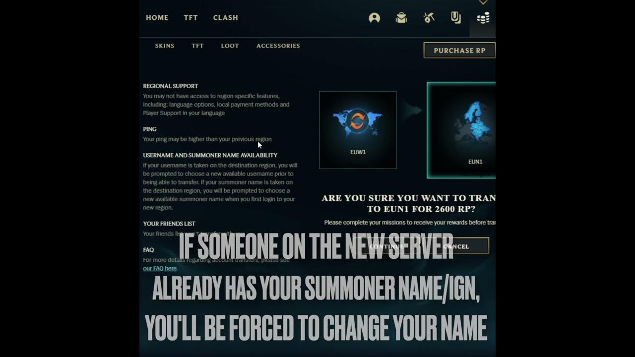 How to Transfer Server in League of Legends in Season 12 (**New Client, 2022**) YouTube