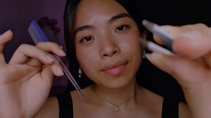 ASMR Taking Care of You As You Fall Asleep 💐 Brow Grooming, Scalp Massage, Hair Care (No Talking)