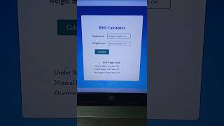 BMI calculator #html #css #javascript #developer #development #engineering #computerscience #program