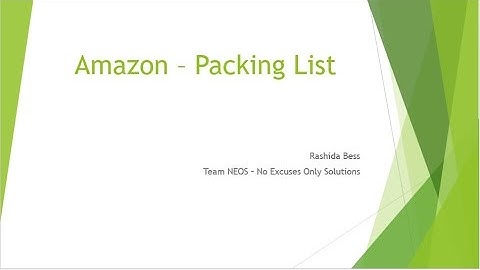 Amazon - Creating a Packing List
