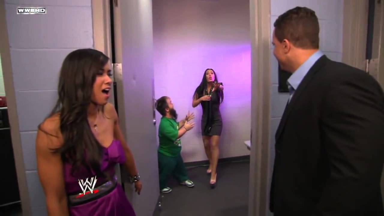 WWE NXT AJ and Primo catch Maxine kissing Hornswoggle YouTube YouTube
