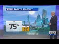 Central Texas will be mostly sunny today with most highs in the low 70s