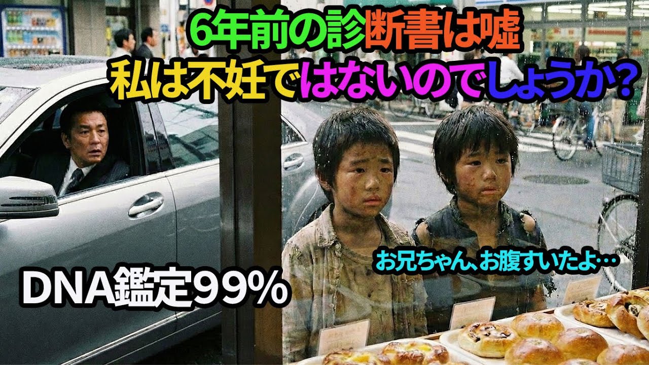 高級車から見た貧乏な双子。頭の「つむじ」が俺と同じだった… 6年前に「無精子症」と診断された俺がDNA鑑定をした結果、恐ろしい真実が！