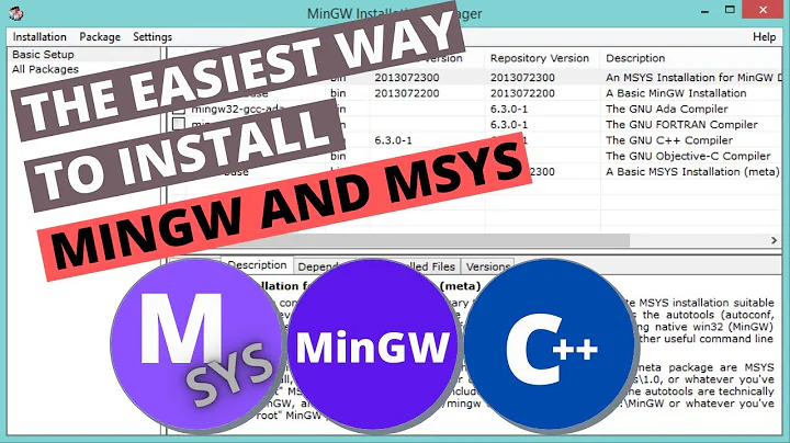 Install MinGW & MSYS and build C/C++ files on Windows