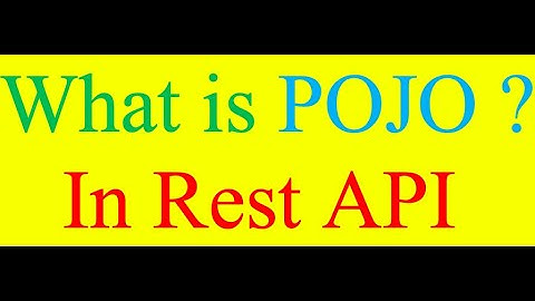 What is Pojo in Rest API