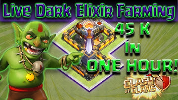 Clash of Clans - TH11 Live Dark Elixir Farming - 45k in 1 hour