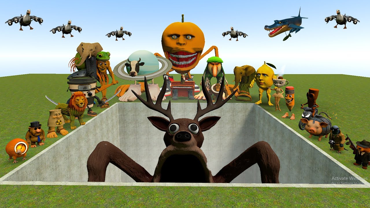 ALL NEW ITALIAN AI BRAINROT MEMES VS THE GIANT PIT WITH NEW CURSED DEER SEA EATER! - Garry's Mod