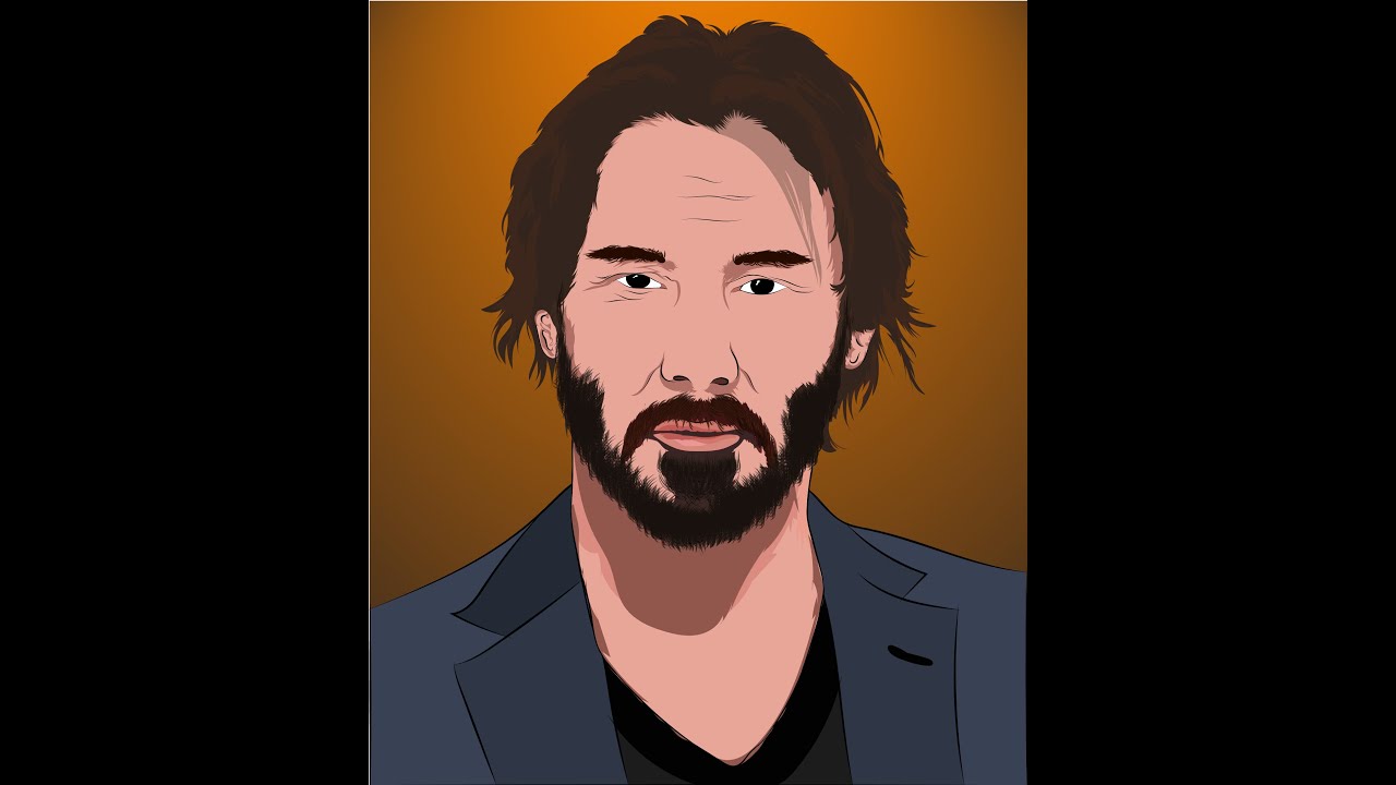 Vector Portrait Complete Tutorial Keanu Reeves Illustration Adobe
