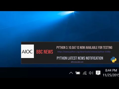 Python Program To Get Latest News Notification Pc | Python NotifyPy API |AIOC