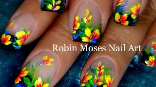 nail flower floral nails diy easy tutorial