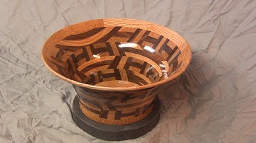 Woodturning Chaos Bowl Red Oak, White Oak, Black Walnut