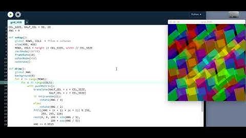 A 2D grid animation with Processing Python Mode
