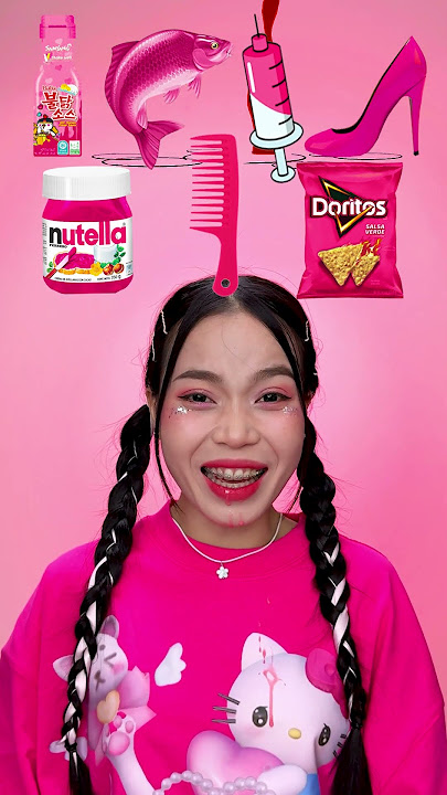 Random Pink Food ASMR Mukbang #2 🌸🦑💋 #shorts #mukbang #asmr #eating