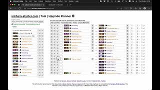 "Upgrade Planner" Deckbuilding Tool - Arkham Horror The Card Game screenshot 2