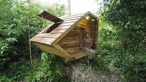 Building a Cozy Shelter under a Tree with a warm clay bed, Hidden dugout Bushcraft, Survival