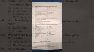 ICSE class 9, Previous year question paper of Geography