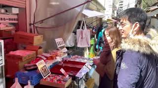 Tsukiji Fish Market on Sunday morning