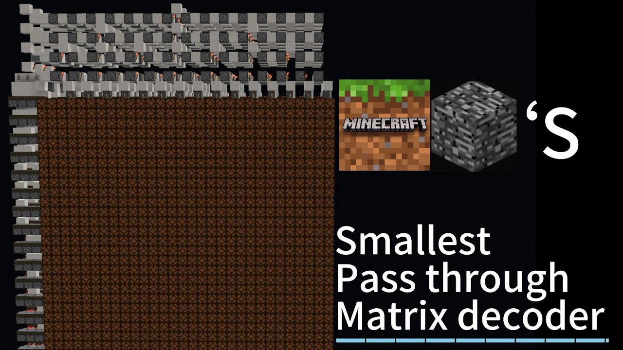 Smallest pass through matrix decoder in minecraft bedrock - YouTube
